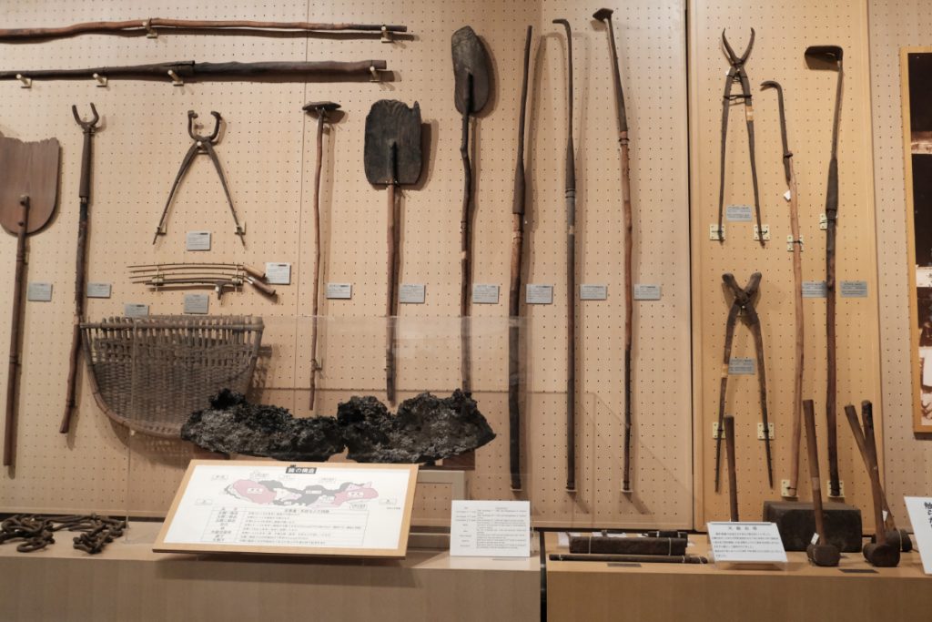 和鋼博物館、たたら吹きで使用されて道具